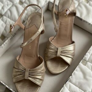 Carmen Salas @ Anthropologie - Gold Strappy Heels